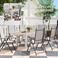 thumbnail image 3 of Extendable Outdoor Patio Dining Table with Natural Wood Faux Top, Rust-Resistant Aluminum Frame, Expandable 31.5" to 63" Garden Table for Backyard, Deck, and Dining Area, 3 of 7