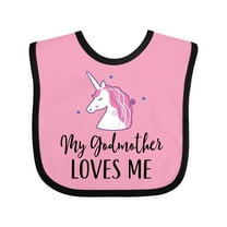 Inktastic My Godmother Loves Me Unicorn Girls Baby Bib