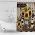 thumbnail image 4 of Shower Curtain Sunflower Berry Leaf Bird Waterproof Shower Curtain Set with Hooks for Bathroom Showers,Stalls and Bathtubs,72x78In Retro Rustic Farmhouse Theme, 4 of 8
