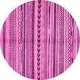 thumbnail image 1 of Ahgly Company Indoor Round Abstract Pink Modern Area Rugs, 3' Round, 1 of 4
