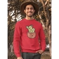 thumbnail image 2 of Cute Cactus Buddy Sweatshirt Men -Smartprints Designs, Male 5X-Large, 2 of 4