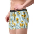 thumbnail image 2 of Yiaed Blue White Striped Sunflower Print Men's Soft Cotton Boxer Shorts Breathable Boxers Underwear Moisture-Wicking Underwear Stretch Boxer Briefs for Man-Small, 2 of 5