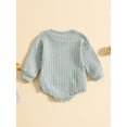 thumbnail image 3 of Bagilaanoe Newborn Baby Girl Boy Oversized Romper Sweatshirt Long Sleeve Ribbed Bodysuits Pullover 6M 12M 18M 24M Infant Casual Tee Tops, 3 of 8