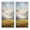 thumbnail image 2 of Designart "pasture Bold Horizon II" Meadow Framed Wall Art Set Of 2 - Green Landscapes Frame Gallery Set For Office Decor, 2 of 6