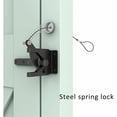 thumbnail image 2 of Pestillo para puerta de jardín, pestillo automático por gravedad, cerradura de puerta de hierro con resorte, con cable ajustable para cercas de metal de jardín, color negro, 11,6 x 6 x 4,3, 2 of 5