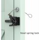 thumbnail image 2 of Pestillo para puerta de jardín, pestillo automático por gravedad, cerradura de puerta de hierro con resorte, con cable ajustable para cercas de metal de jardín, color negro, 11,6 x 6 x 4,3, 2 of 5