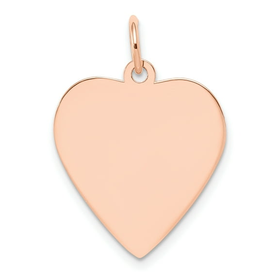 Beautiful 14k Rose Gold Plain .027 Gauge Engraveable Heart Disc Charm