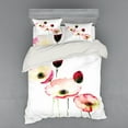 thumbnail image 2 of Ambesonne Floral Bedding Set 3 Pcs, Poppy Vintage Blossom, Twin, Pink Red, 2 of 3