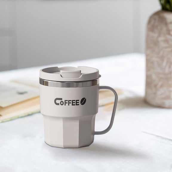 304 Stainless Steel Water Cup with Handle - Double-Wall Insulated Home Office Mug, BPA-Free Food-Grade Durable Easy to Clean for Hot Cold Drinks