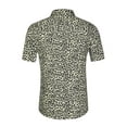 thumbnail image 4 of MODA NOVA Big & Tall Men's Contrast Pocket Short Sleeve Button Down Shirt Beige White M, 4 of 5