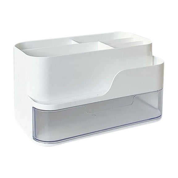 Desktop Plastic Storage Box, Drawer Organizer for Cosmetics and Stationery, Dorm Room Desk Tray with Multiple Compartments for Tidy Countertop, Bathroom, and Office Organization