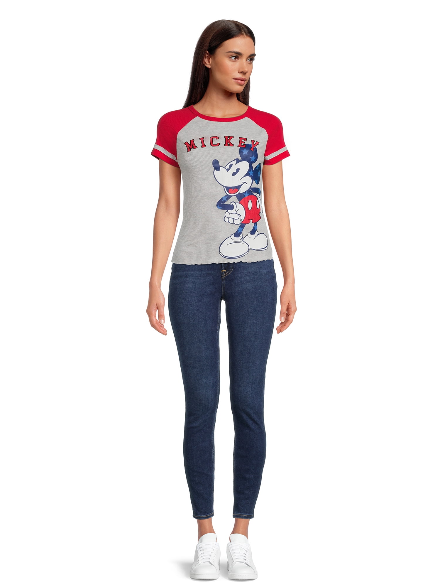 Women's Mickey Graphic Short Sleeve Raglan T-Shirt
