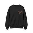 thumbnail image 2 of Fall Hoodless Sweatshirts for Girl Loose Leopard Bow Printed Long Sleeve Crew Neck Solid Color Fashion Casual Pullover Tops Black 01 11-12 Years, 2 of 7