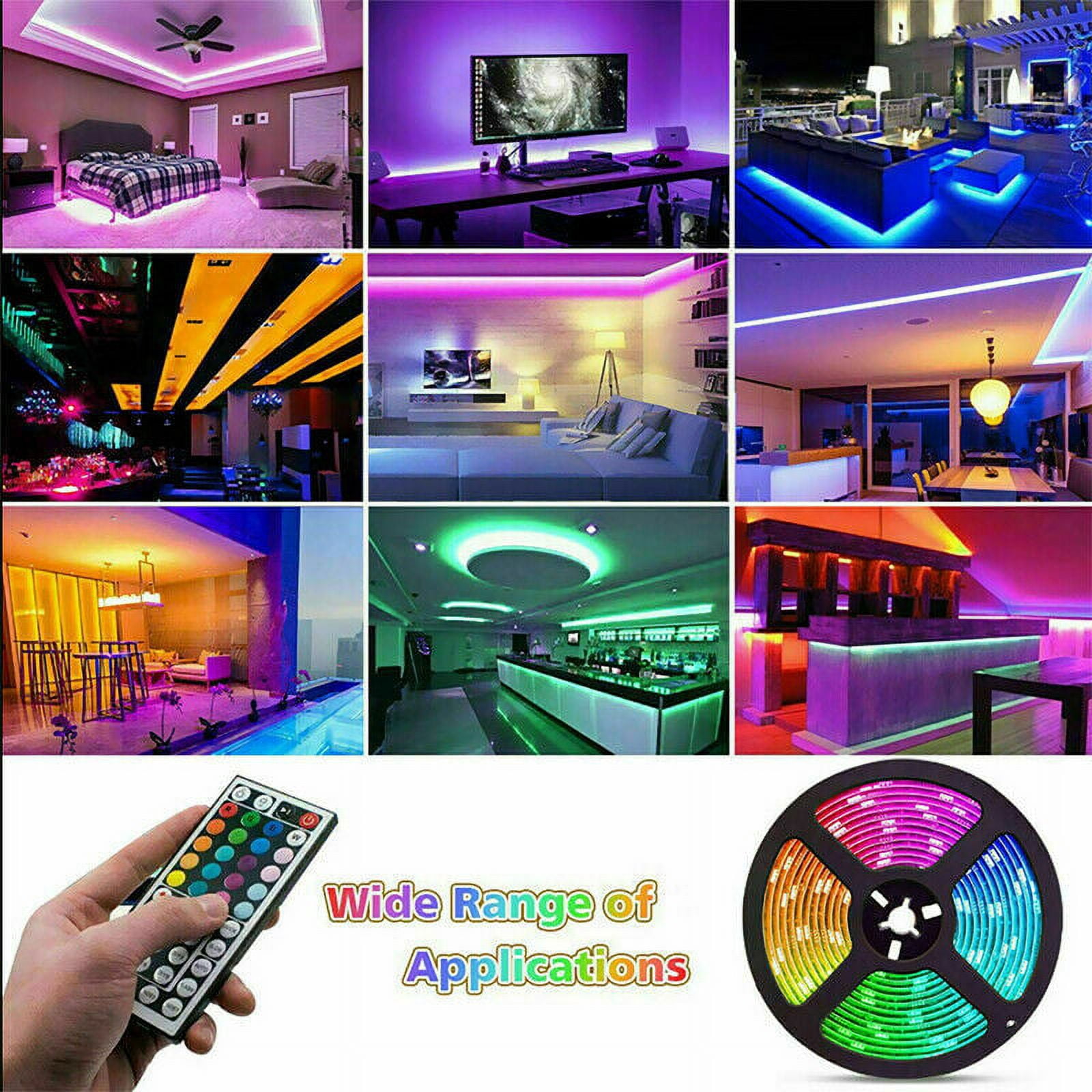 50 FT Flexible 3528 RGB LED SMD Strip Light Remote Fairy Lights Room TV Party Bar