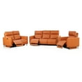 thumbnail image 2 of Modern 3-Piece Leather Reclining Sofa Set with Power Recliners and Head Control, Orange, 2 of 6