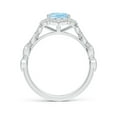 thumbnail image 2 of Angara Natural 1.5 Ct. Aquamarine with Diamond Vintage Inspired Ring in 14K White Gold for Women (Ring Size: 3.5), 2 of 9