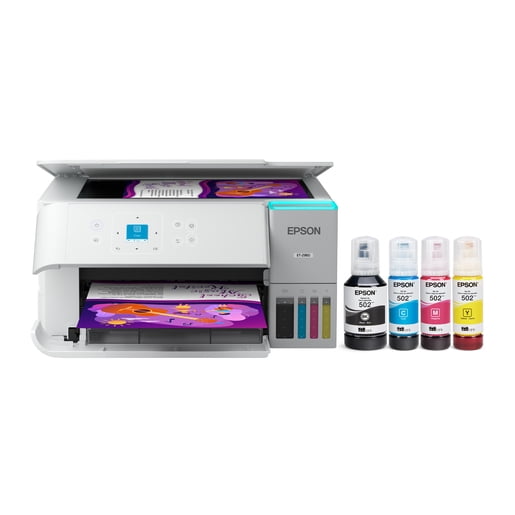 Epson EcoTank ET-2980 Wireless All-in-One Colour Supertank Printer - White, Kiss Expensive Cartridges Goodbye