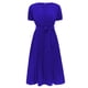 thumbnail image 5 of Puntoco Vestido De Manga Corta Con Cuello En V, Vestido De Verano Para Mujer, Ajustado, Plisado, Con Cinturón, Manga Corta, Cuello En V, Línea A, Azul S, 5 of 6