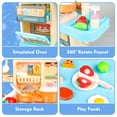 thumbnail image 4 of Beefunni Kids Play Kitchen Set, Kitchen Toys for Girls, with Lights & Sounds, Blue-Pink, Pretend Play Foods for Toddlers Girls Gifts 3-6 Years., 4 of 9