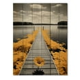 thumbnail image 3 of Designart "Lakeside Retreat Serenity by the Yellow Grey Lake I" Cottage Print on Natural Pine Wood, 3 of 5