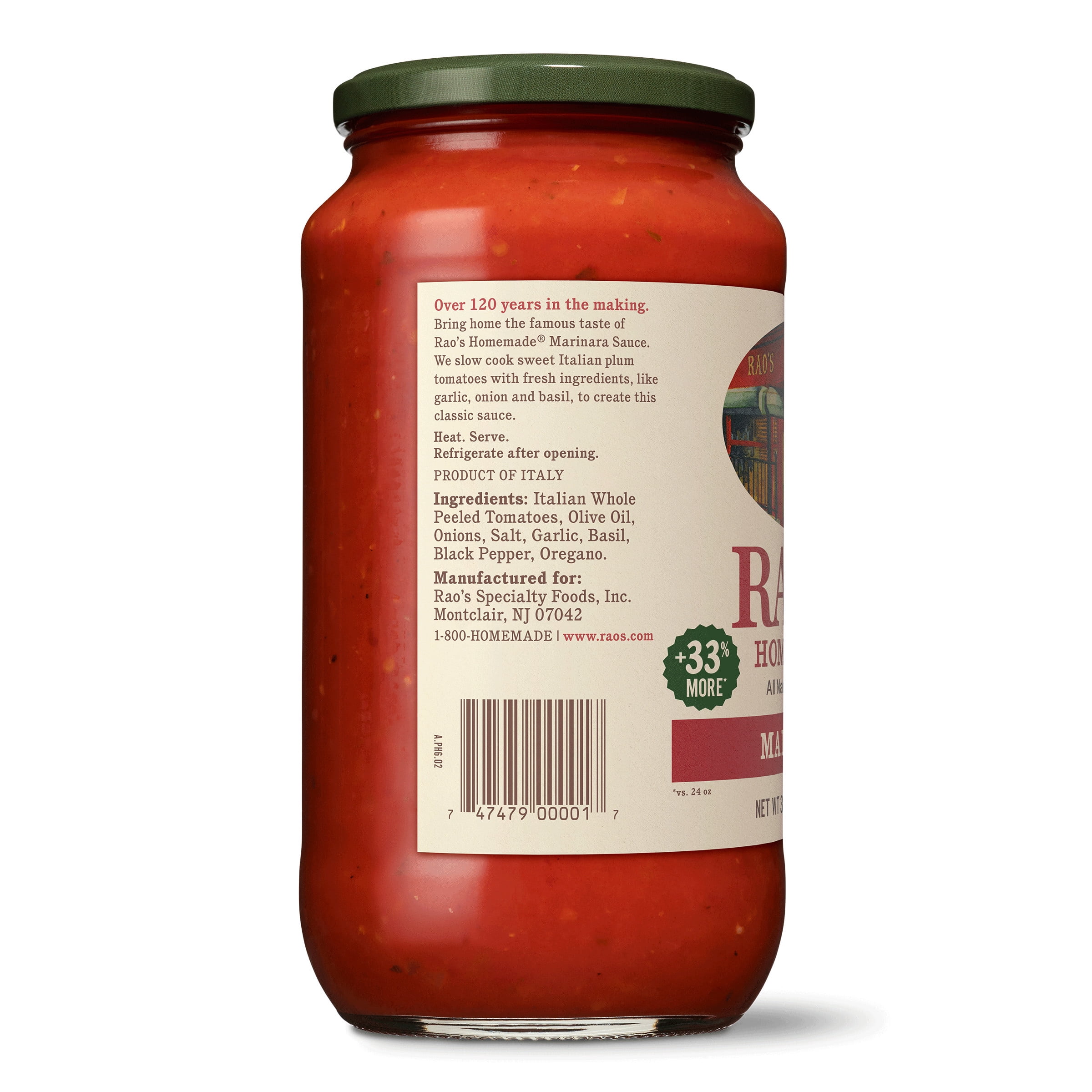 (3 pack) Rao's Homemade Marinara Sauce Made with Italian Tomatoes, 32 oz