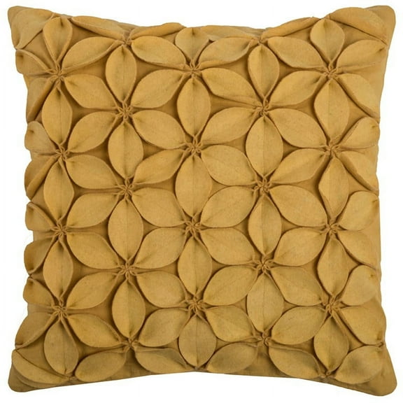 Yellow  Pinwheel Floral Petal Down Throw Pillow