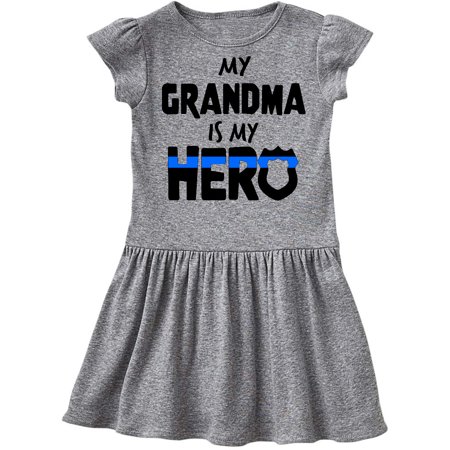 

Inktastic My Grandma is my Hero Police Officer Family Gift Toddler Girl Dress