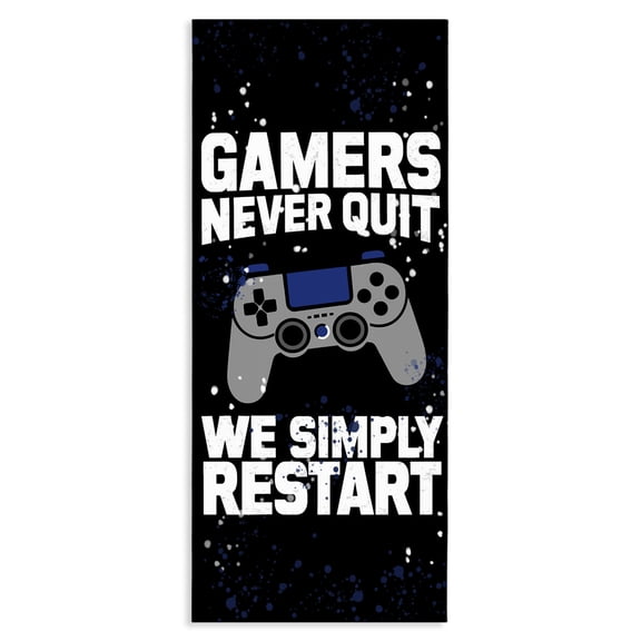 Stupell Industries Contemporary Never Quit Simply Restart Canvas Art, 10 x 24, by Kim Allen