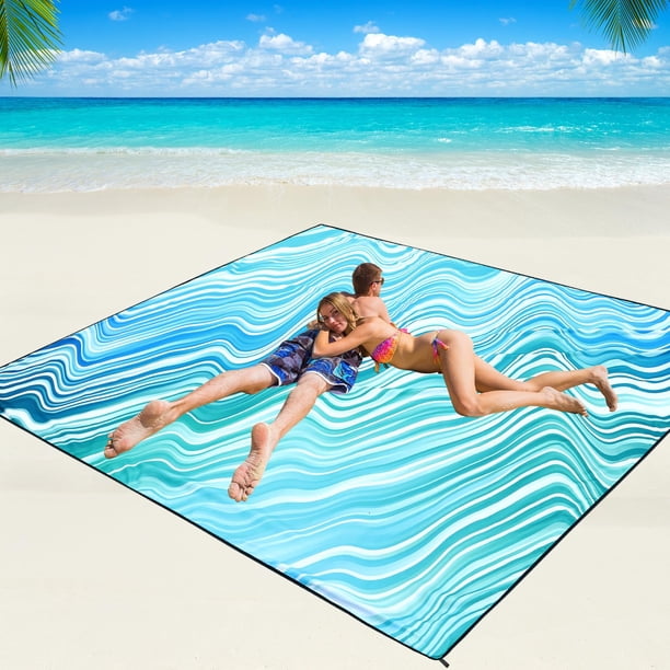 Manta de playa WIWIGO impermeable a prueba de arena 200x210 cm
