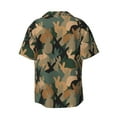 thumbnail image 2 of Xecao offers the Camouflage Rabbit for Men's Casual Short-sleeved Shirt, a button-up collared shirt with a pocket, perfect for beach vacations and yacht travel in the X-Large size., 2 of 7