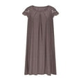 thumbnail image 4 of Robes d'Été pour Femmes 2025 Zeophrasy Robe Décontractée Unie Col Rond Dentelle Manches Courtes Liquidation Moins de 5, 4 of 8