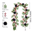 thumbnail image 2 of Couronne de Noël Guirlande de Baies Rouges avec Feuilles Vertes pour Vacances Design Flexible Idéal pour Chemin de Table Chemin de Cheminée Décoration de Centre de Table, 2 of 4