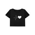 thumbnail image 1 of Top corto para mujer, camiseta recortada cómoda de verano para viajes, compras, viajes, trabajo M, 1 of 7