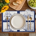 thumbnail image 4 of Nautical Navy Placemats Set of 6, Blue Lighthouse Boat Compass Ocean Placemats for Dining Table, Place Mats for Kitchen Tabletop, Waterproof Wipeable Dining Table Mats Set, 4 of 9