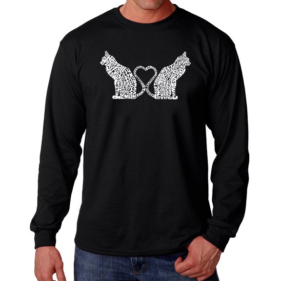 Cat Tail Hearts - Men's Word Art Long Sleeve T-Shirt