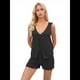 thumbnail image 1 of Conjunto de 2 Piezas de Ropa de Estar Informal de Punto para Mujer, con Escote en V y Lazo Frontal, Chaleco y Pantalones Cortos A Juego, para Playa Negro XL, 1 of 7