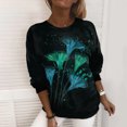 thumbnail image 3 of Blusa de manga larga con estampado de costuras y cuello redondo para mujer Fridja  hkj1862, 3 of 5