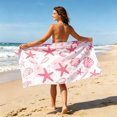thumbnail image 4 of SUYOLL Large Microfiber Beach Towel Seashell Theme Quick Drying Sand Resistant Soft Travel Bath Towel For Adults Ideal For Beach Pool And Outdoor Activities, 4 of 5