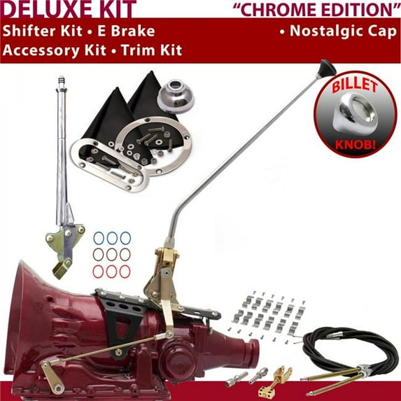 American Shifter 45RFE Shifter Kit Chrome 16 in. E Brake Cable Clamp Trim Kit for F1F33