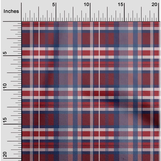oneOone Georgette Viscose Fabric Madras Check Decor Fabric Printed BTY 42 Inch Wide