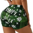 thumbnail image 2 of Xecao Happy Easter Print Workout Shorts for Women Soft Smooth Gym Yoga Scrunch Active Tennis Workout Running Shorts, 2 of 9