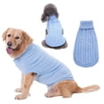 thumbnail image 2 of Stripe Dog Vest Fleece Mountaineer Coat Warm Windproof Polyester Jacket for 2-30 Lbs All Seasons Outdoor Pet Apparel,Light Blue Size 3XL, 2 of 9