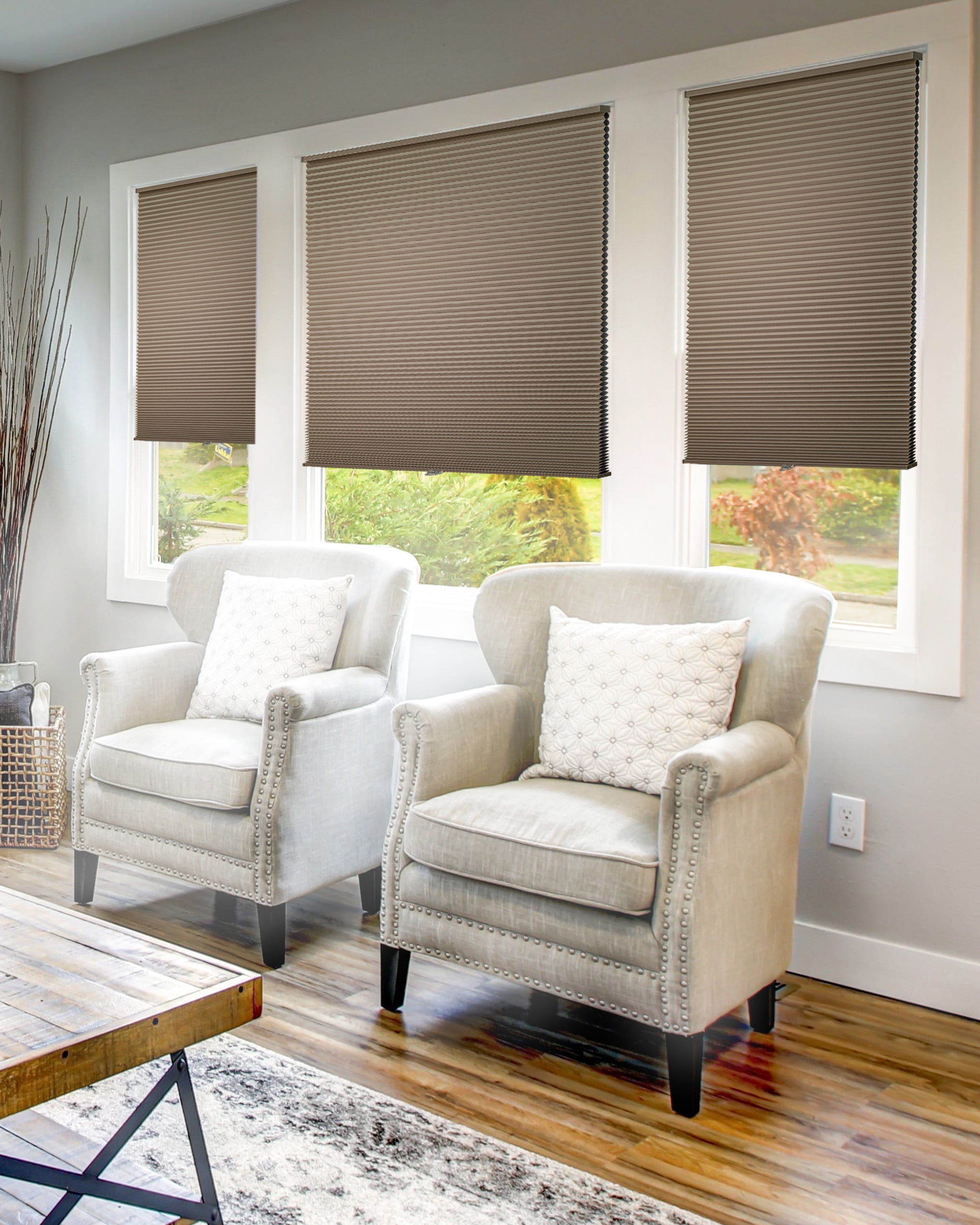 Chicology Cordless Cellular Shade Blackout, Barnwood 43.25"W x 72"H