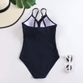 thumbnail image 2 of UPPADA Womens Flattering Swimsuits V Neck Full Coverage Swimsuit Modest Swimsuits Comfy Spaghetti Straps Cheeky Bathing Suits One Piece Tummy Control Swimsuit Navy,M, 2 of 4