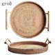 thumbnail image 1 of Suministros de herramientas de barra de cocina Panera Plato Con Asa Rattan Redondo Mimbre Zhivalor WL-00657-2, 1 of 4