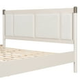 thumbnail image 6 of Christopher Knight Home Solid Wood King Bed Frame with Upholstered Headboard and High Base, Gray+Light Gray, 6 of 13