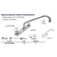 thumbnail image 2 of Llave Mezcladora Agua Fregadero O Tarja De Cocina Alfa  Cromado Manerales Blanco Porcelana, 2 of 2