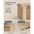 thumbnail image 3 of SONGMICS HOME 43" Storage Ottoman Bench Folding Ottoman with Storage Teddy Ottoman Load up to 660 lb for Living Room Bedroom Camel Brown, 3 of 6