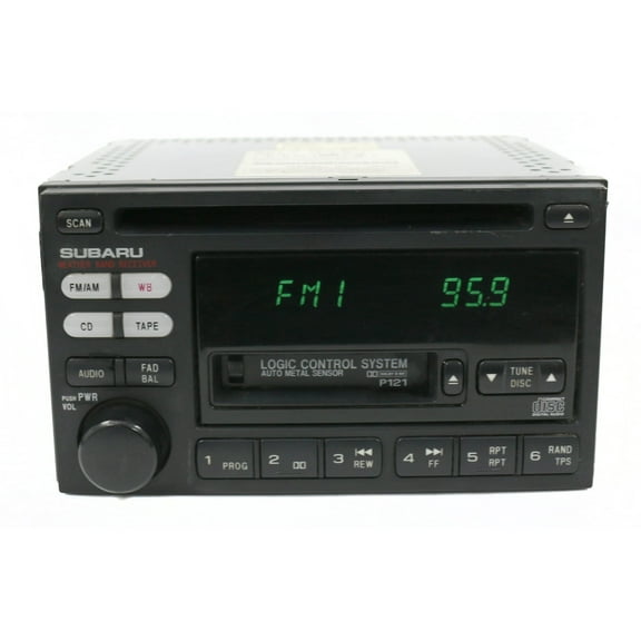 Restored 2000-02 Subaru Legacy AM FM Radio CD Cassette Player 86201AE12A Face Code P121 (Refurbished)