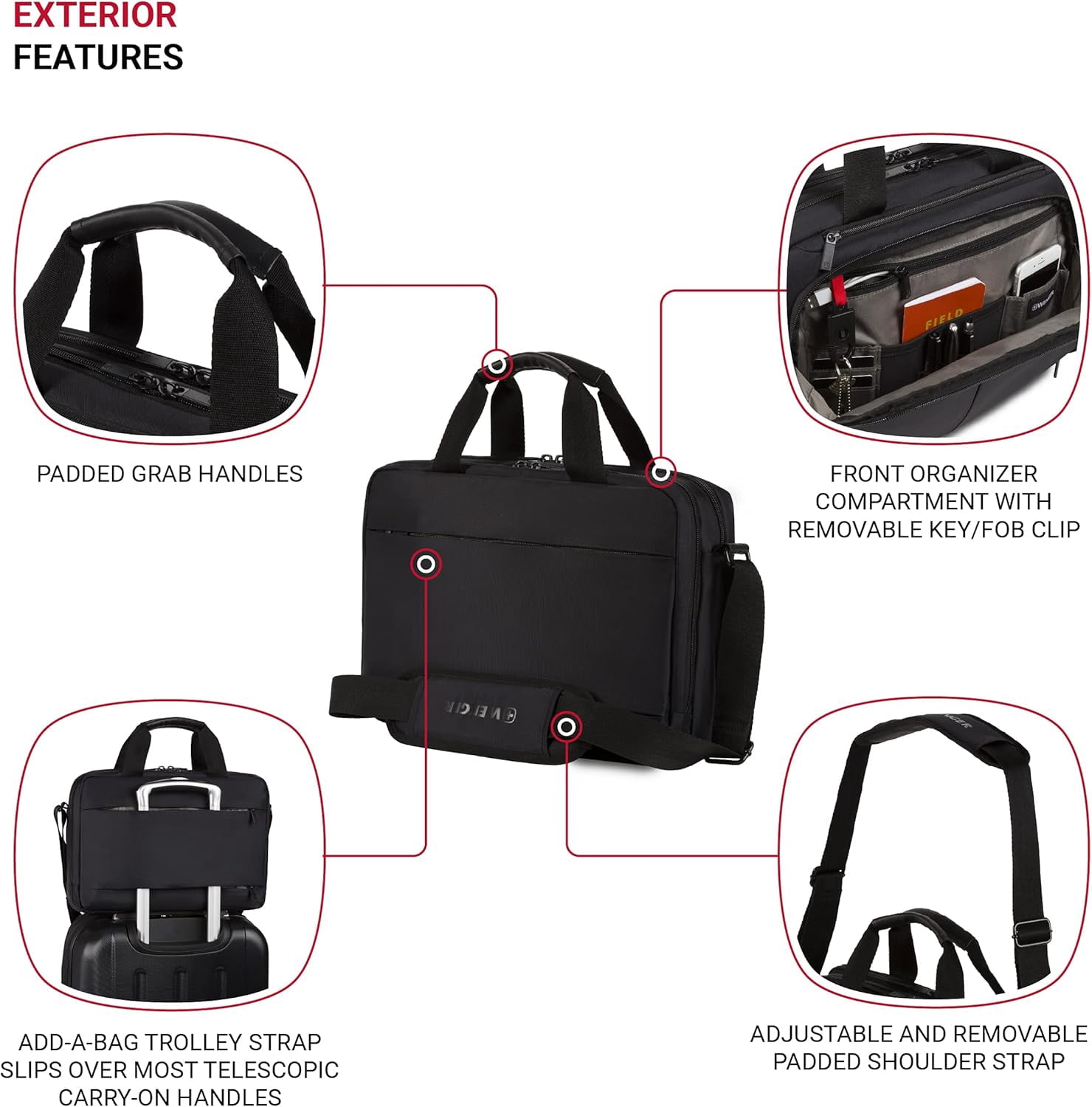 Source Laptop Briefcase with Padded Organizer for Business Travel and Daily Commute